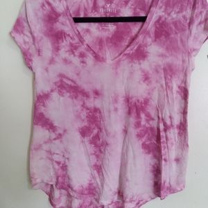 American Eagle pink tye dye tee